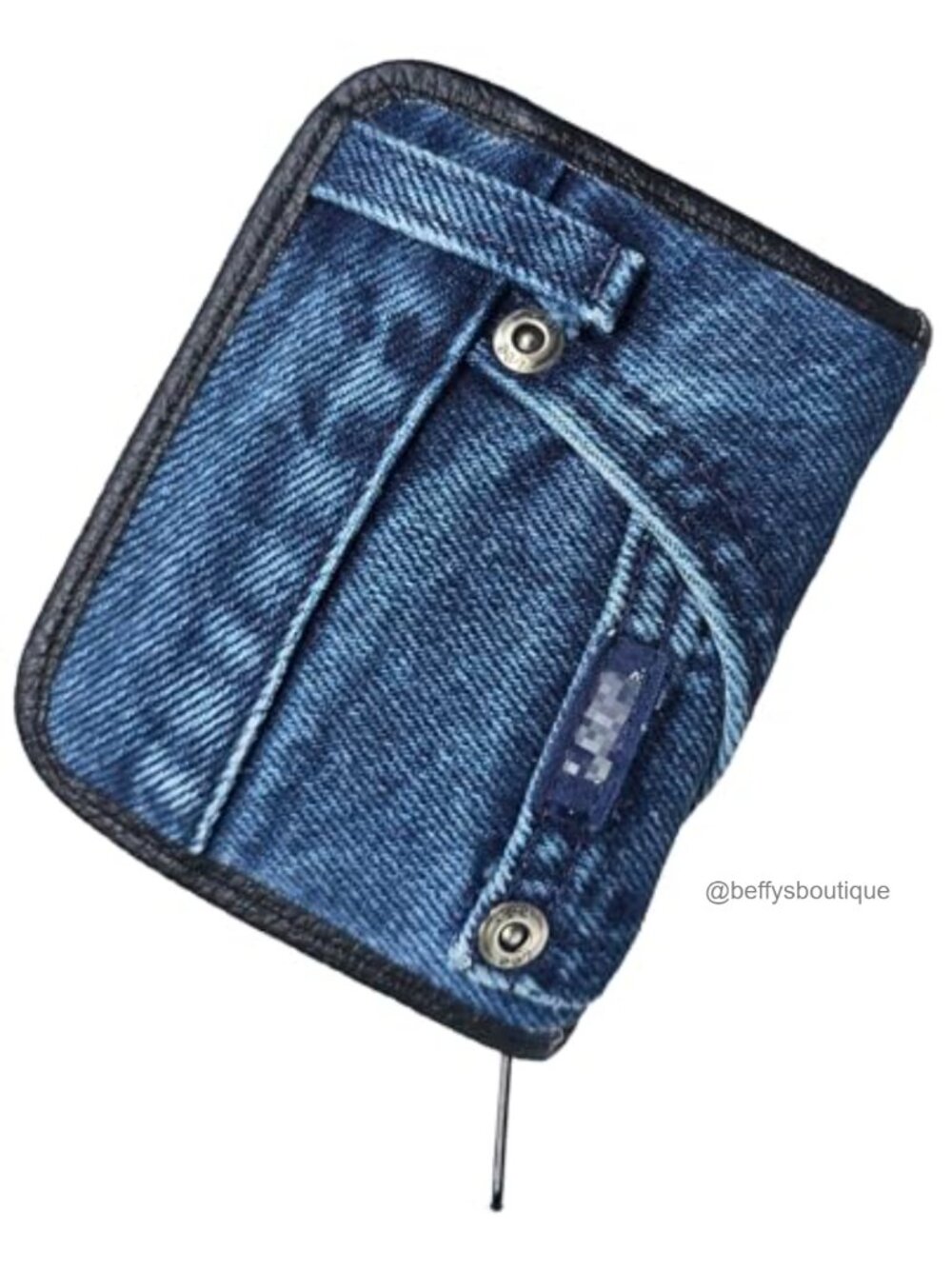 Mini Denim Wallet Zip Around Card Holder Coin Purse Compact